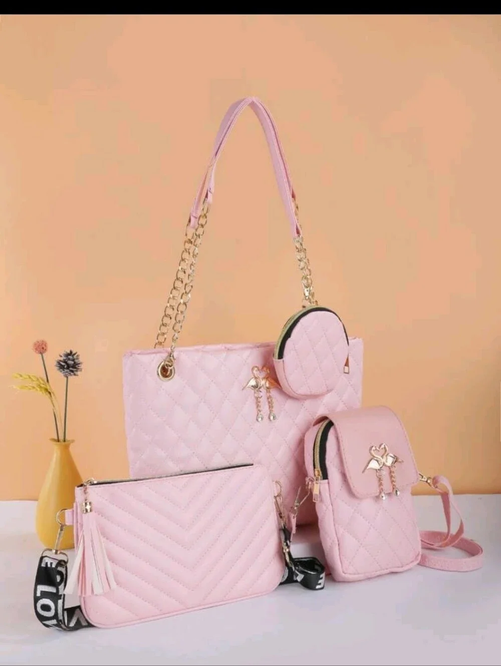 FIRM PRICE  Women's 4-piece Combo bag set- Fashion Essential Shouder Tote,